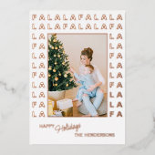 Custom Fun Classic FA LA Text Roos Gold Folie Feestdagenkaart (Voorkant)