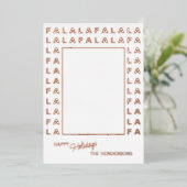 Custom Fun Classic FA LA Text Roos Gold Folie Feestdagenkaart (Staand Voorkant)