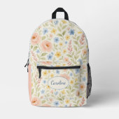 Custom Fun Classy Shabby Franse Bloemkunst Patroon Bedrukte Rugzak (Voorkant)