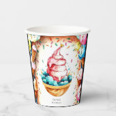 Custom Fun Creamy Ice Cream Verjaardag Papieren Bekers (Voorkant)