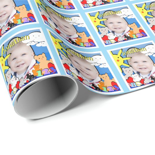 Custom Fun Cute Animals Birthday  Cadeaupapier (Rol Hoek)