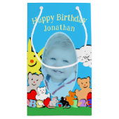 Custom Fun Cute Animals Birthday Klein Cadeauzakje (Achterkant)