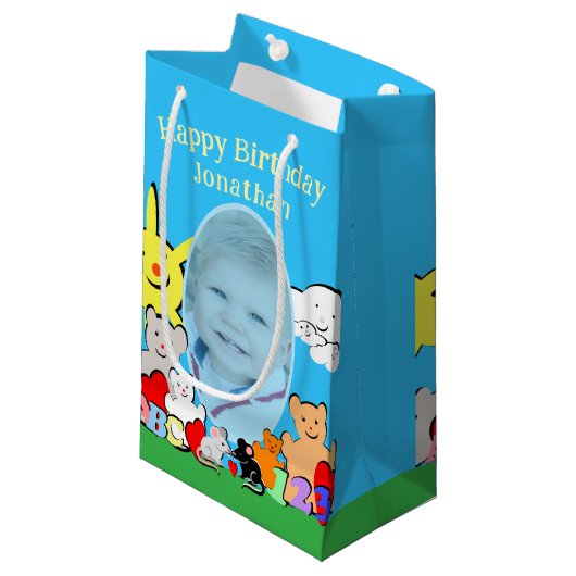 Custom Fun Cute Animals Birthday Klein Cadeauzakje (Voorkant Gekanteld)