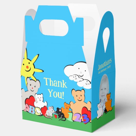 Custom Fun Cute Animals Birthday Party Bedankdoosjes (Geopend)