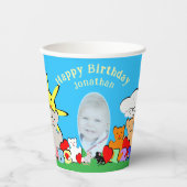 Custom Fun Cute Animals Birthday Party  Papieren Bekers (Voorkant)