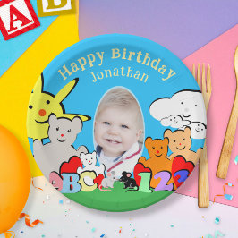 Custom Fun Cute Animals Birthday Party Papieren Bordje