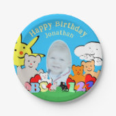 Custom Fun Cute Animals Birthday Party Papieren Bordje (Voorkant)