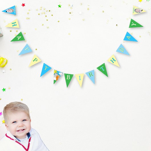 Custom Fun Cute Animals Birthday Party  Vlaggetjes