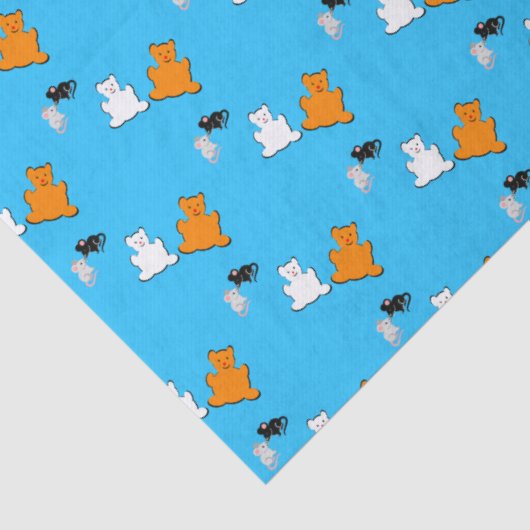 Custom Fun Cute Animals Birthday Tissuepapier (Detail)