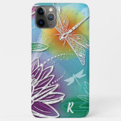 Custom Fun Dragonfly Kleurrijke Moderne Lente Bloe Case-Mate iPhone Case (Achterkant)