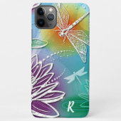 Custom Fun Dragonfly Kleurrijke Moderne Lente Bloe iPhone Hoesje (Achterkant)