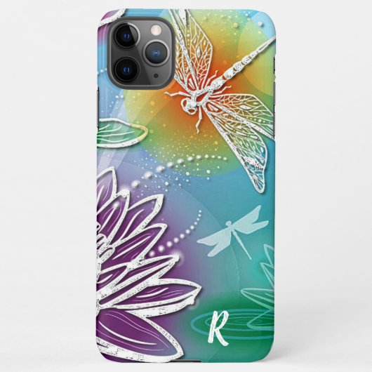 Custom Fun Dragonfly Kleurrijke Moderne Lente Bloe iPhone Hoesje (Achterkant)
