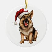 Custom Fun Duitse Herder Christmas Dog Keramisch Ornament (Voorkant)