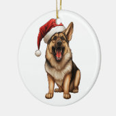 Custom Fun Duitse Herder Christmas Dog Keramisch Ornament (Links)