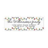 Custom Fun Festive Party String Lights Pattern Etiket (Voorkant)