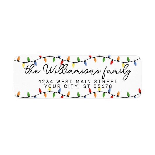 Custom Fun Festive Party String Lights Pattern Etiket (Voorkant)
