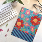 Custom Fun Floral Gepersonaliseerde Naam Kleurrijk Notitieboek