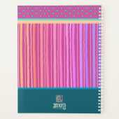 Custom Fun gepersonaliseerde naam  bloemenstreep Planner (Achterkant)