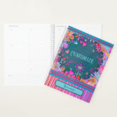 Custom Fun gepersonaliseerde naam  bloemenstreep Planner (Display)