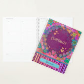 Custom Fun Gepersonaliseerde Naam Paarse Bloemen S Planner (Display)