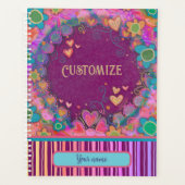 Custom Fun Gepersonaliseerde Naam Paarse Bloemen S Planner (Voorkant)