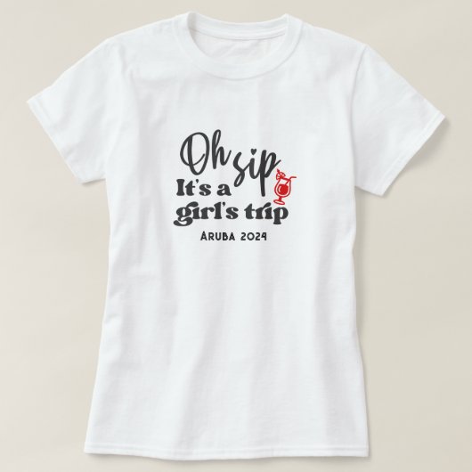 Custom Fun Girls Trip Cocktail T-shirt (Design voorkant)