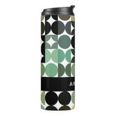 Custom Fun Grijs Groen Mosterd Taupe Bruin Patroon Thermosbeker (Gedraaid links)