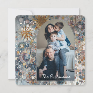 Custom Fun Kleurrijke Abstracte Sneeuwvlokken Flor Feestdagenkaart