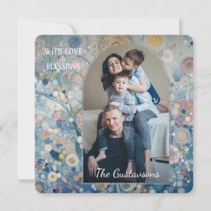 Custom Fun Kleurrijke Abstracte Sneeuwvlokken Flor Feestdagenkaart