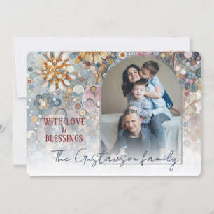 Custom Fun Kleurrijke Abstracte Sneeuwvlokken Flor Feestdagenkaart