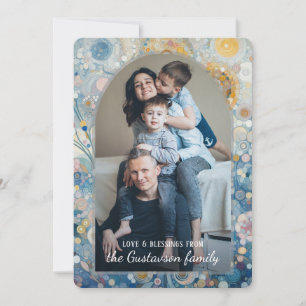 Custom Fun Kleurrijke Abstracte Sneeuwvlokken Flor Feestdagenkaart