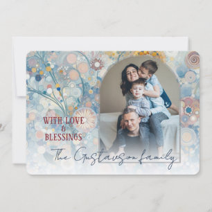 Custom Fun Kleurrijke Abstracte Sneeuwvlokken Flor Feestdagenkaart