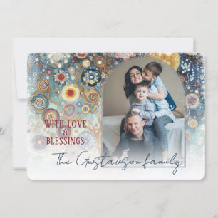 Custom Fun Kleurrijke Abstracte Sneeuwvlokken Flor Feestdagenkaart