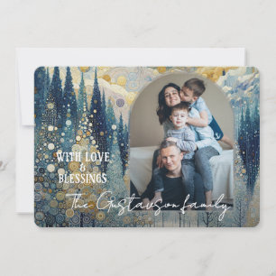 Custom Fun Kleurrijke Abstracte Winter Wonderland  Feestdagenkaart