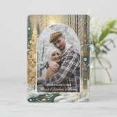 Custom Fun Kleurrijke Abstracte Winter Wonderland  Feestdagenkaart (Staand voorkant)