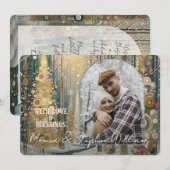 Custom Fun Kleurrijke Abstracte Winter Wonderland  Feestdagenkaart (Voorkant / Achterkant)