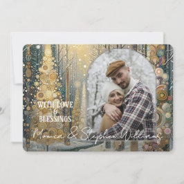 Custom Fun Kleurrijke Abstracte Winter Wonderland  Feestdagenkaart