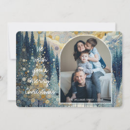 Custom Fun Kleurrijke Abstracte Winter Wonderland Feestdagenkaart