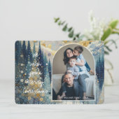 Custom Fun Kleurrijke Abstracte Winter Wonderland  Feestdagenkaart (Staand voorkant)