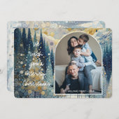 Custom Fun Kleurrijke Abstracte Winter Wonderland  Feestdagenkaart (Voorkant / Achterkant)