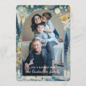 Custom Fun Kleurrijke Abstracte Winter Wonderland Feestdagenkaart (Voorkant)