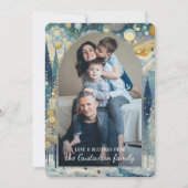 Custom Fun Kleurrijke Abstracte Winter Wonderland  Feestdagenkaart (Voorkant)