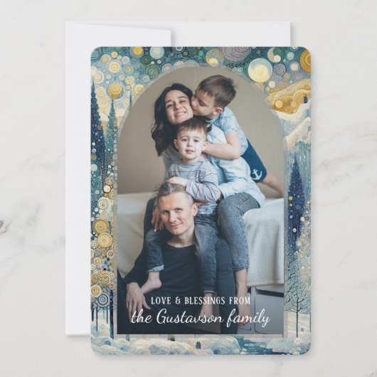 Custom Fun Kleurrijke Abstracte Winter Wonderland  Feestdagenkaart (Voorkant)