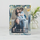 Custom Fun Kleurrijke Abstracte Winter Wonderland  Feestdagenkaart (Staand voorkant)