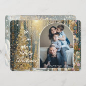 Custom Fun Kleurrijke Abstracte Winter Wonderland  Feestdagenkaart (Voorkant / Achterkant)