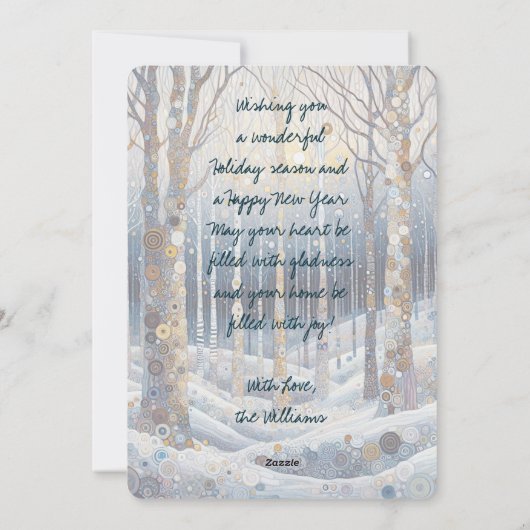 Custom Fun Kleurrijke Abstracte Winter Wonderland  Feestdagenkaart (Achterkant)