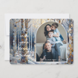 Custom Fun Kleurrijke Abstracte Winter Wonderland  Feestdagenkaart