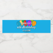 Custom fun kleurrijke Verjaardagsfeestballonnen pr Waterfles Etiket (Enkel label)