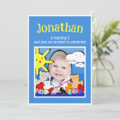 Custom Fun Leuke Dieren Verjaardagsfeest Kaart (Staand voorkant)