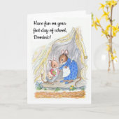 Custom Fun Leuke Muis Succes Nieuwe School Kaart (Gele Bloem)